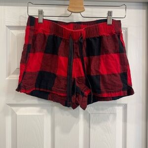 Old Navy Red and Black Buffalo Plaid Athletic Lounge Shorts